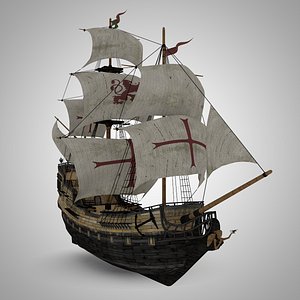 Galleon Sailing Pirate Ship Black Pearl