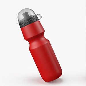 Cycling Sports Bottle with Cover Red 3D model