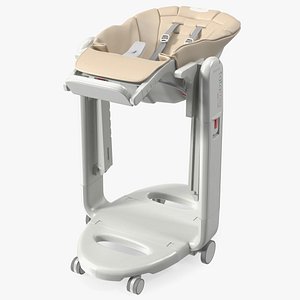 3D Baby High Chair Tatamia Horizontal Beige Rigged model