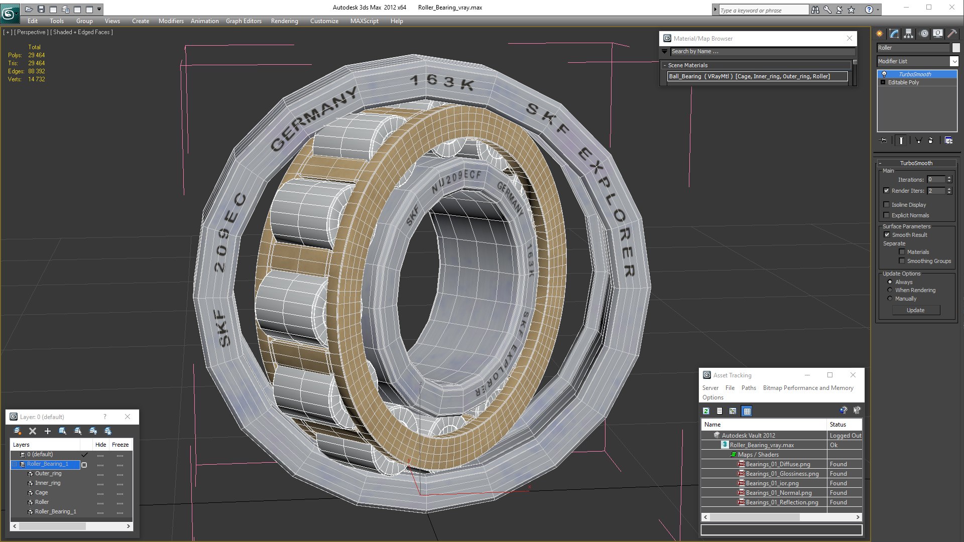 Roller bearing 3D model - TurboSquid 1465416