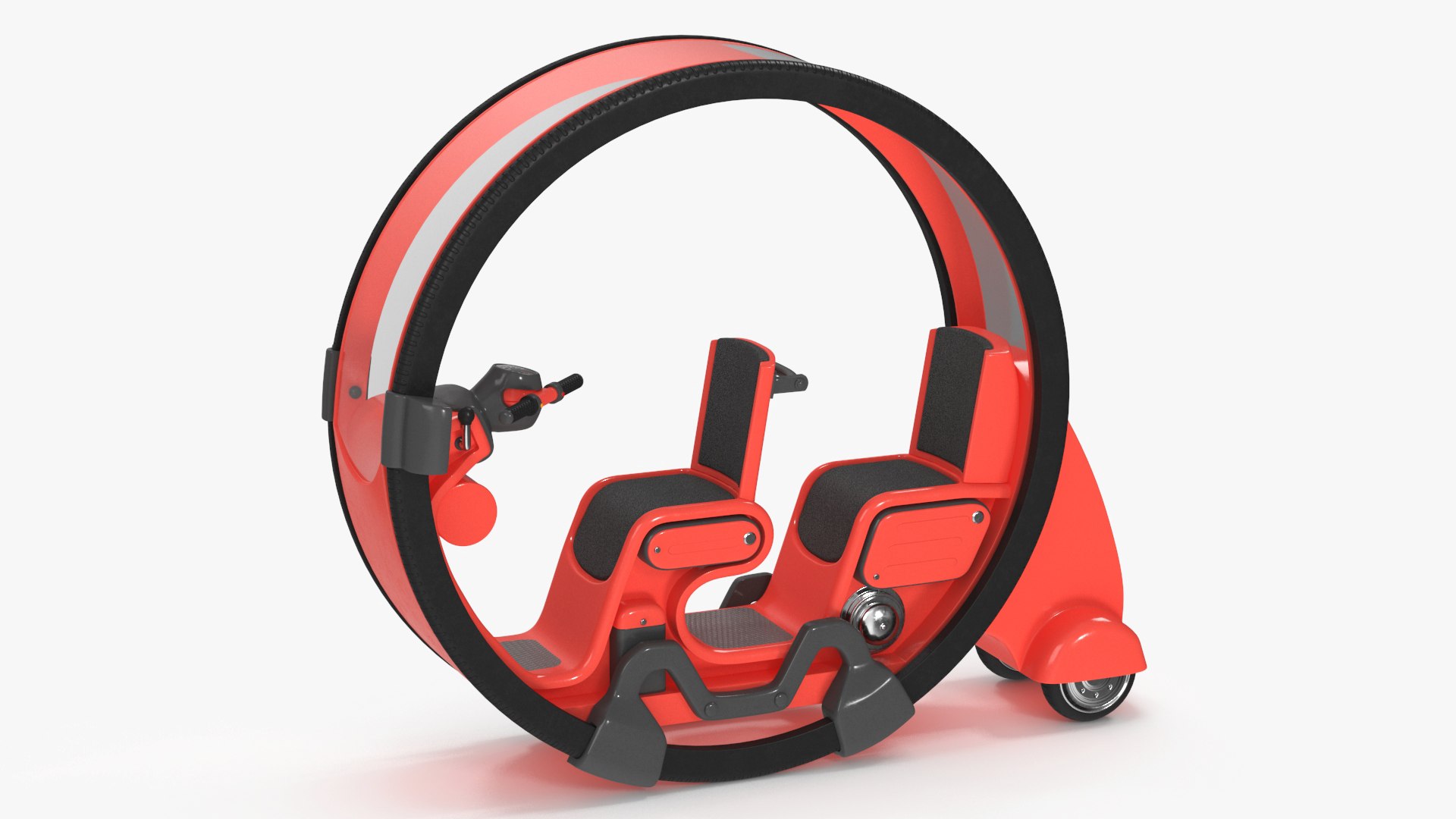 Futuristic Personal Vehicle Tube Red Rigged 3D model preview