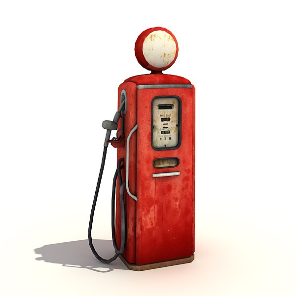 3d low-poly gas pump