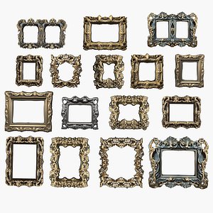 3D Baroque picture frames Pack  16