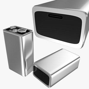 3D New Design Rechargeable 9 Volt Square Battery Type C Bottom model