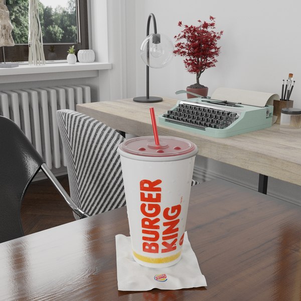 3D photorealistic pbr burger king