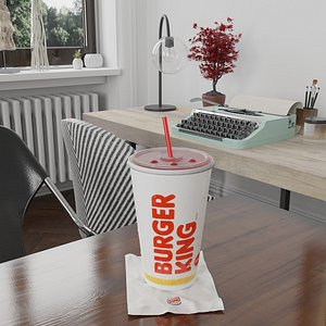 Burger King Photorealistic PBR Cup Low-poly