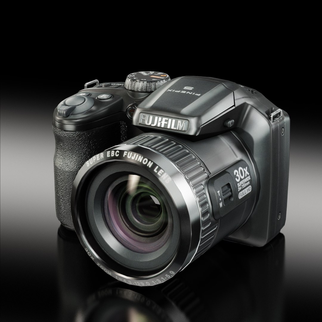 3d Model Low-poly Fujifilm Finepix Black