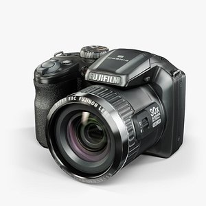 3d model low-poly fujifilm finepix black
