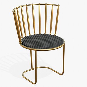 Dining Chair Gold Luxury 3D model