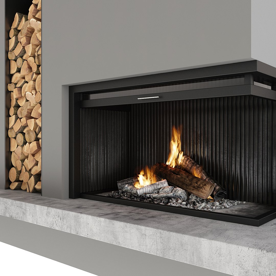 3D Model Fireplace Firewood - TurboSquid 1654800