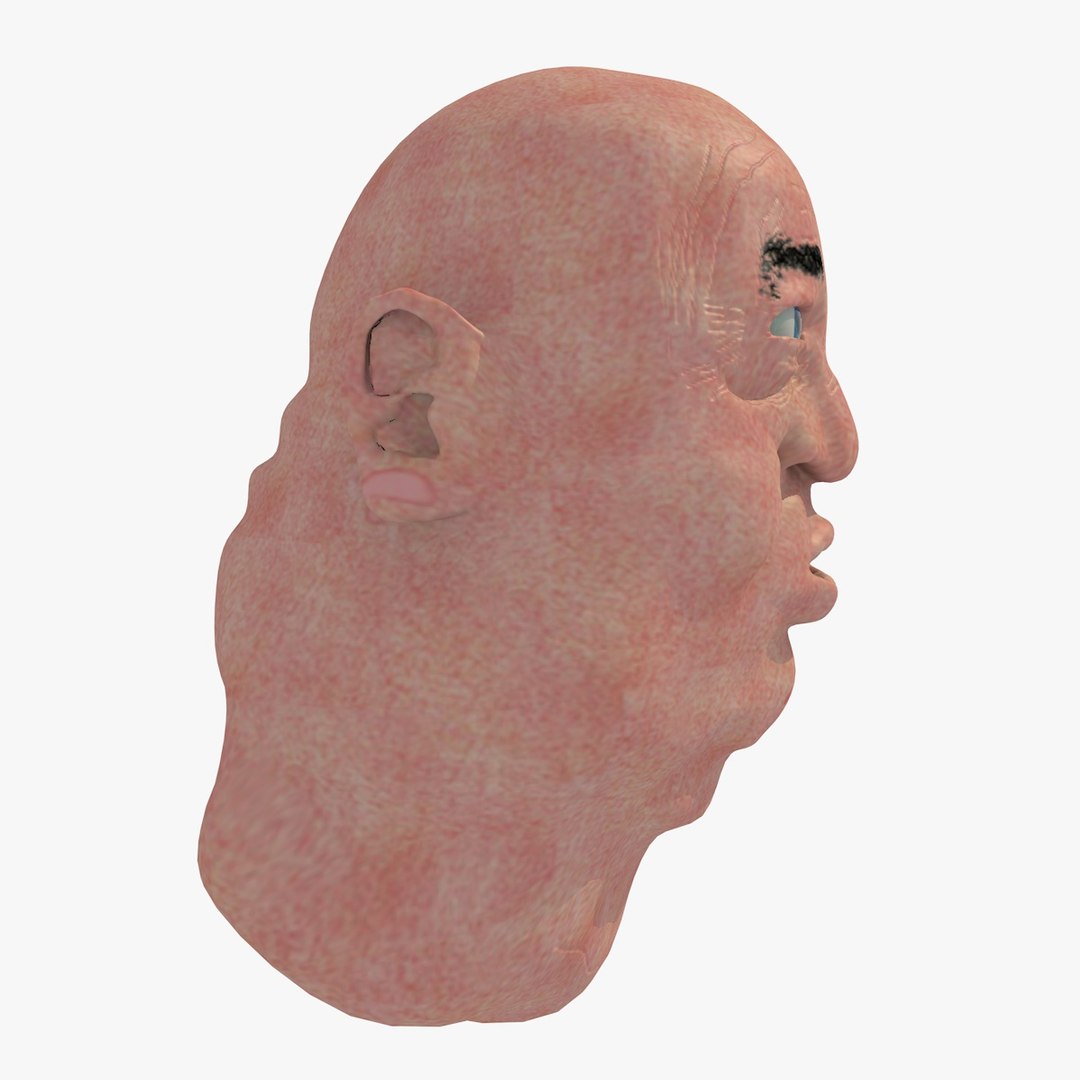 3d Fat Old Man Head