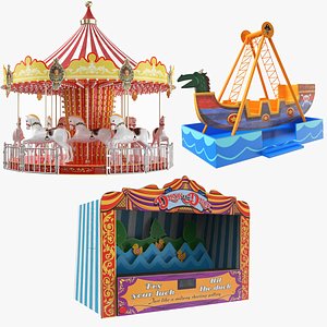 amusement carousel ride 3D model