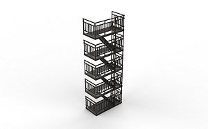 Fire Escape Stairs 3D model 3D model