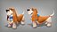 漫画のキャラクター犬バセットハウンドのベース メッシュ