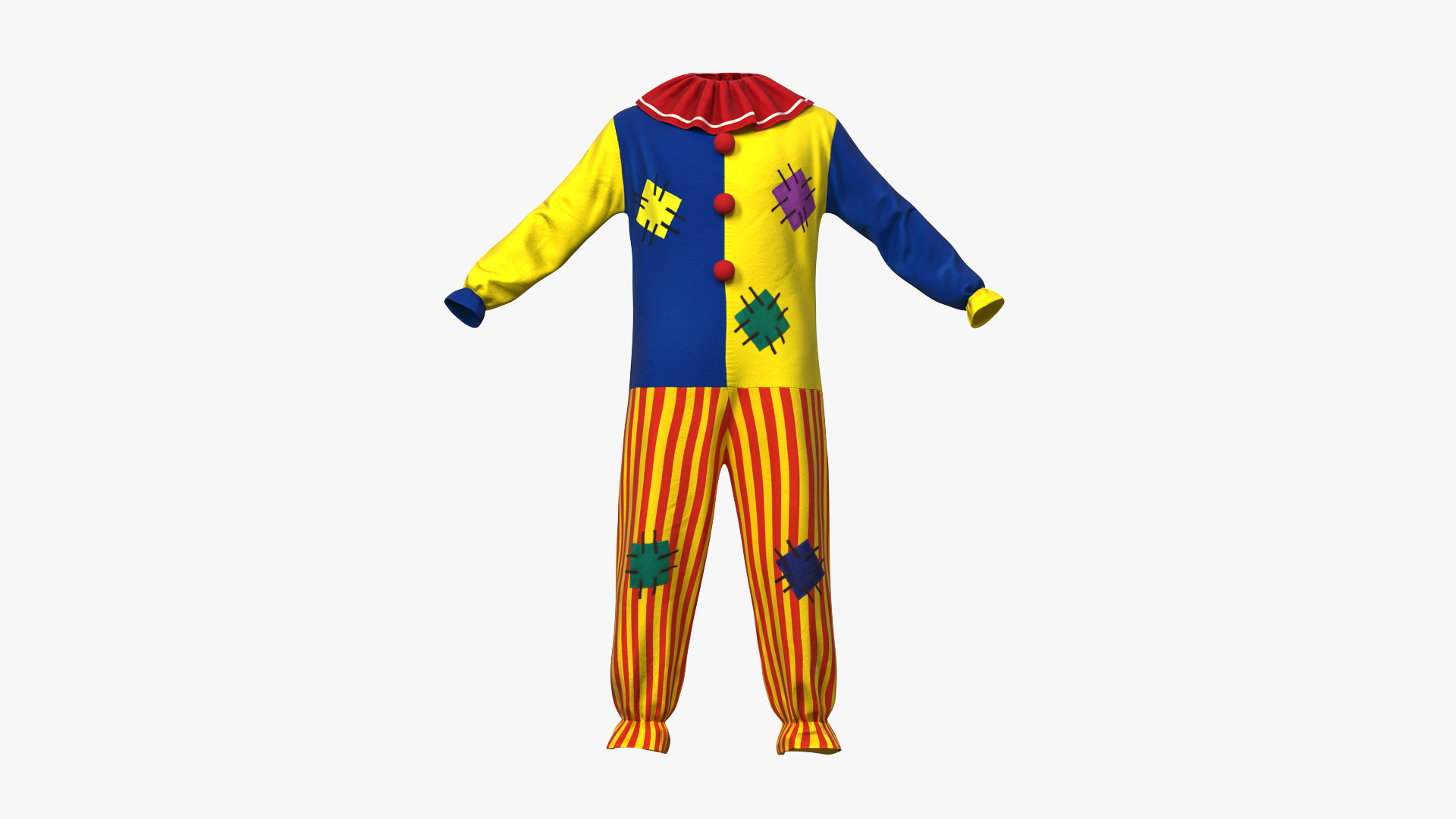 clown costumes 3D model https://p.turbosquid.com/ts-thumb/iR/MMQSYR/ZJHU6jhF/motley_clown_suit_360/jpg/1599980556/1920x1080/turn_fit_q99/b7b67deae1d7abb4388e2bb2b4523936d5e0a739/motley_clown_suit_360-1.jpg