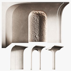 3D Modular wall decorative panels Rounded arched openings Modular pillars