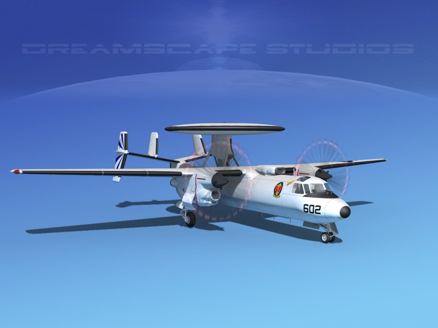 3d model of grumman e-2c hawkeye