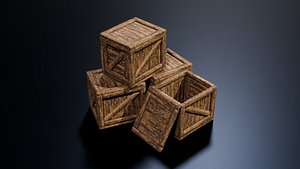 Stylized Wooden Crates 3D model