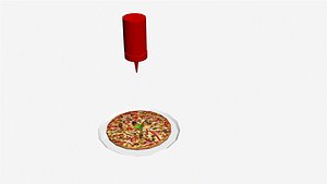 pouring ketchup 3D