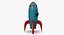 cartoon rocket model