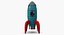 cartoon rocket model