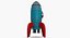 cartoon rocket model