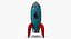 cartoon rocket model