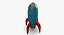cartoon rocket model