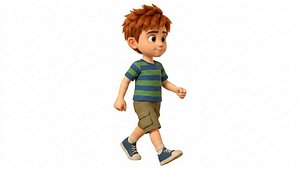 3D Cute Cartoon Boy Character Rigged  Animated Stylized 3D Game Ready model