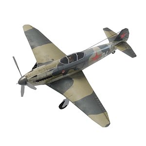 3D model Yakovlev YAK-3 lowpoly WW2 fighter