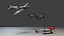 Yakovlev YAK-3 chasseur lowpoly WW2