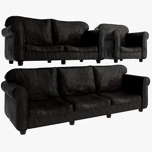 3D model Game Ready Abandoned Sofa - Vol 01