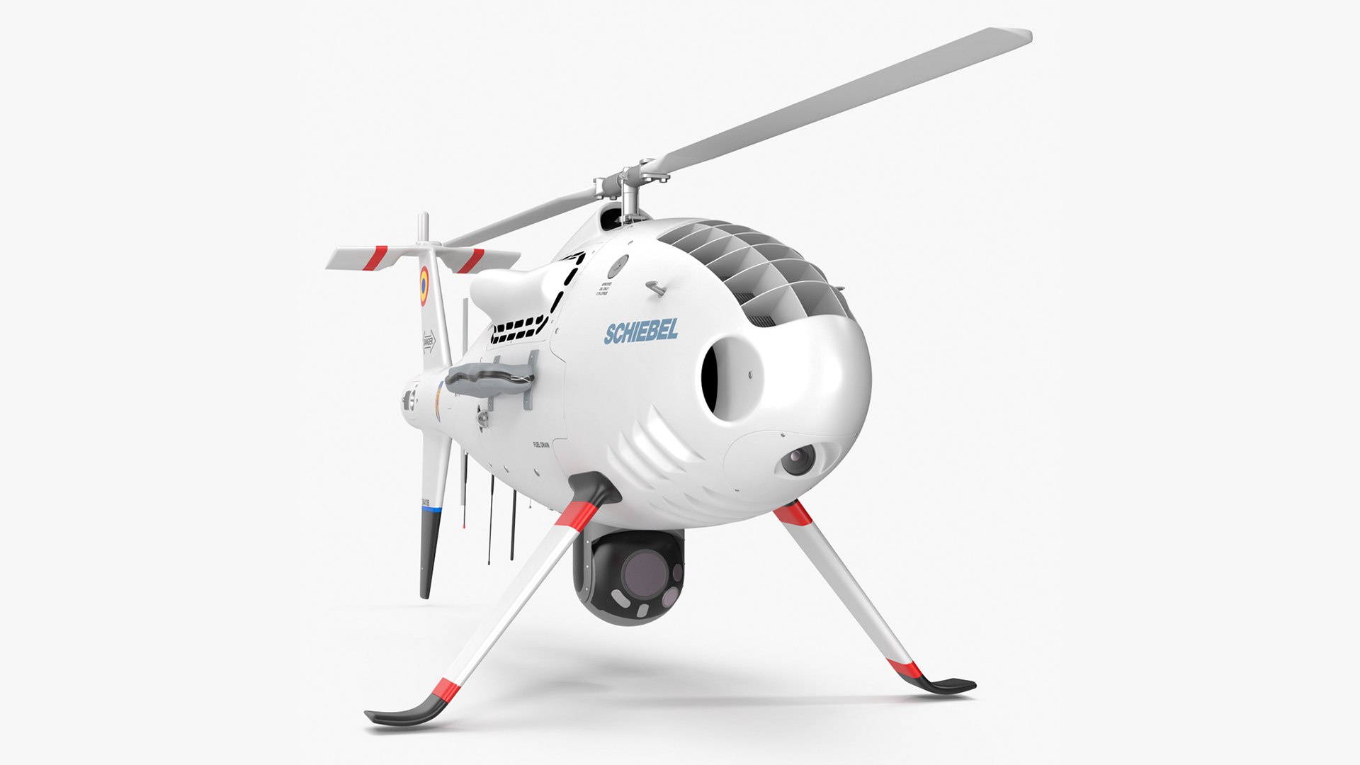 Schiebel Camcopter S100 UAV Romanian Border Police Rigged for Cinema 4D 3D model preview