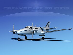 3d model of beechcraft e-90 king air