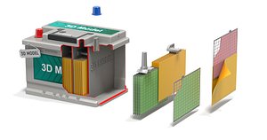 3D Car Battery Assembly Animation