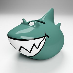3d model shark moneybox