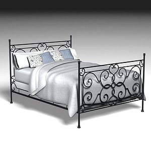 wraught iron bed 3d max