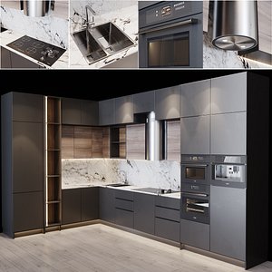 3D kitchen modern interior