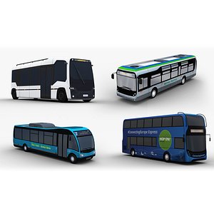 Electric Bus Pack 2 3D model