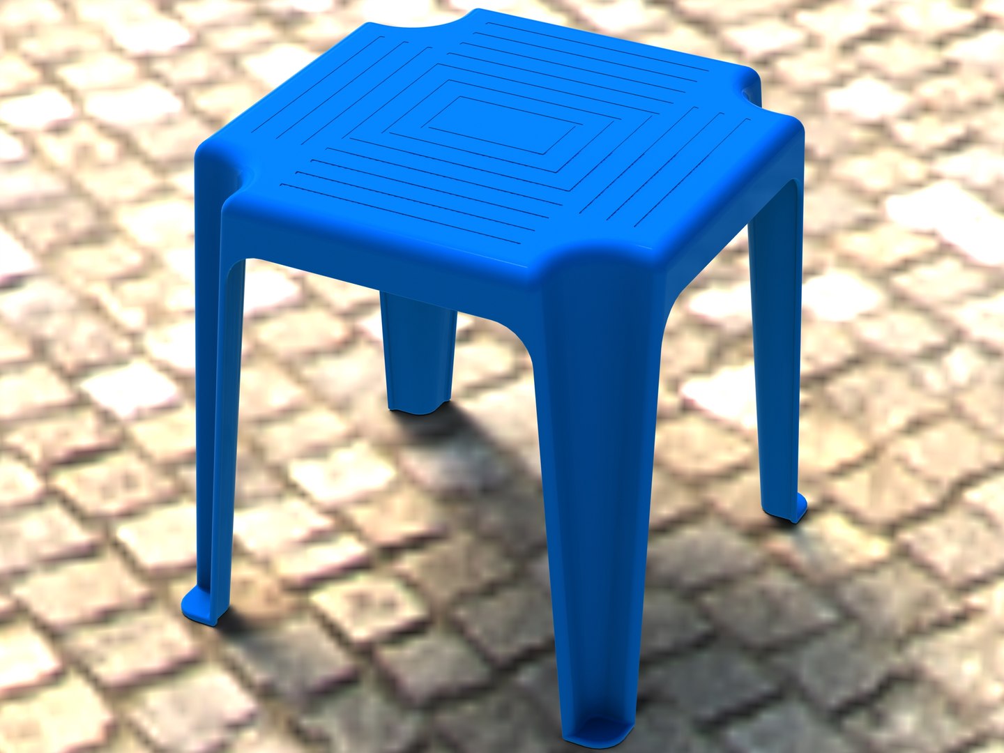 3D Blue Stackable Plastic Outdoor Side Table - TurboSquid 2176732