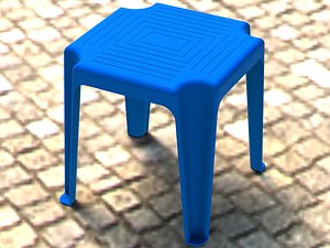 3D Blue Stackable Plastic Outdoor Side Table