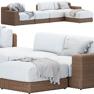 CB2 Maylin Rattan Outdoor 4 Seater Sofa