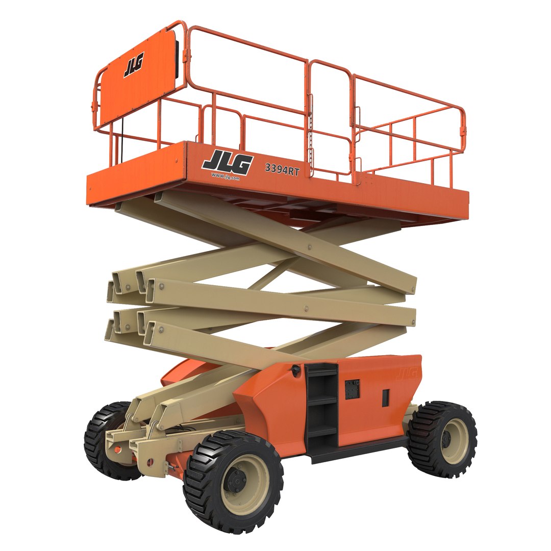 Engine Powered Scissor Lift JLG Rigged 3D model preview
