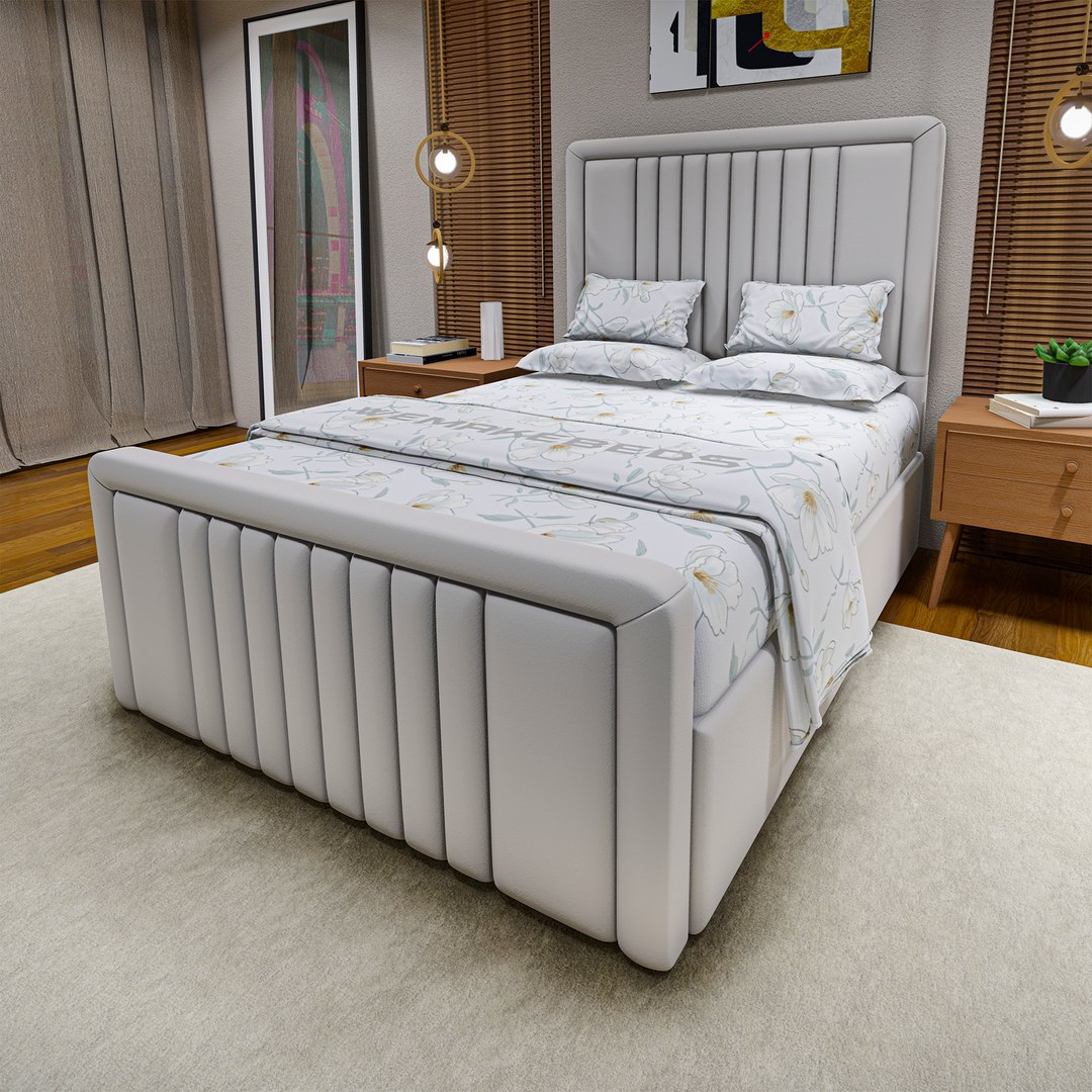 3D Double Bed Headboards 4 Color 3D Model Model - TurboSquid 2221730