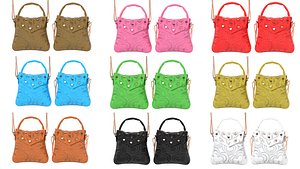 3D Lovely Heart Embellished Handbag 9 basic colors model