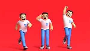 3D Minimal Simple Man Cartoon Character model