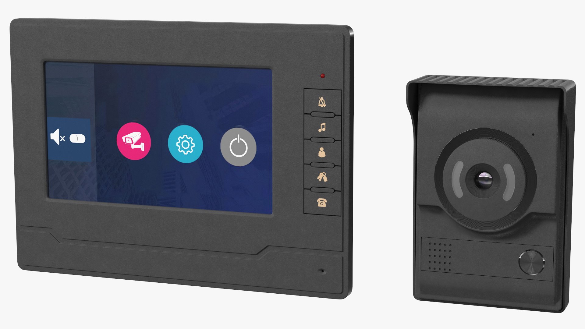 Amocam Video Intercom System Set 3D model preview