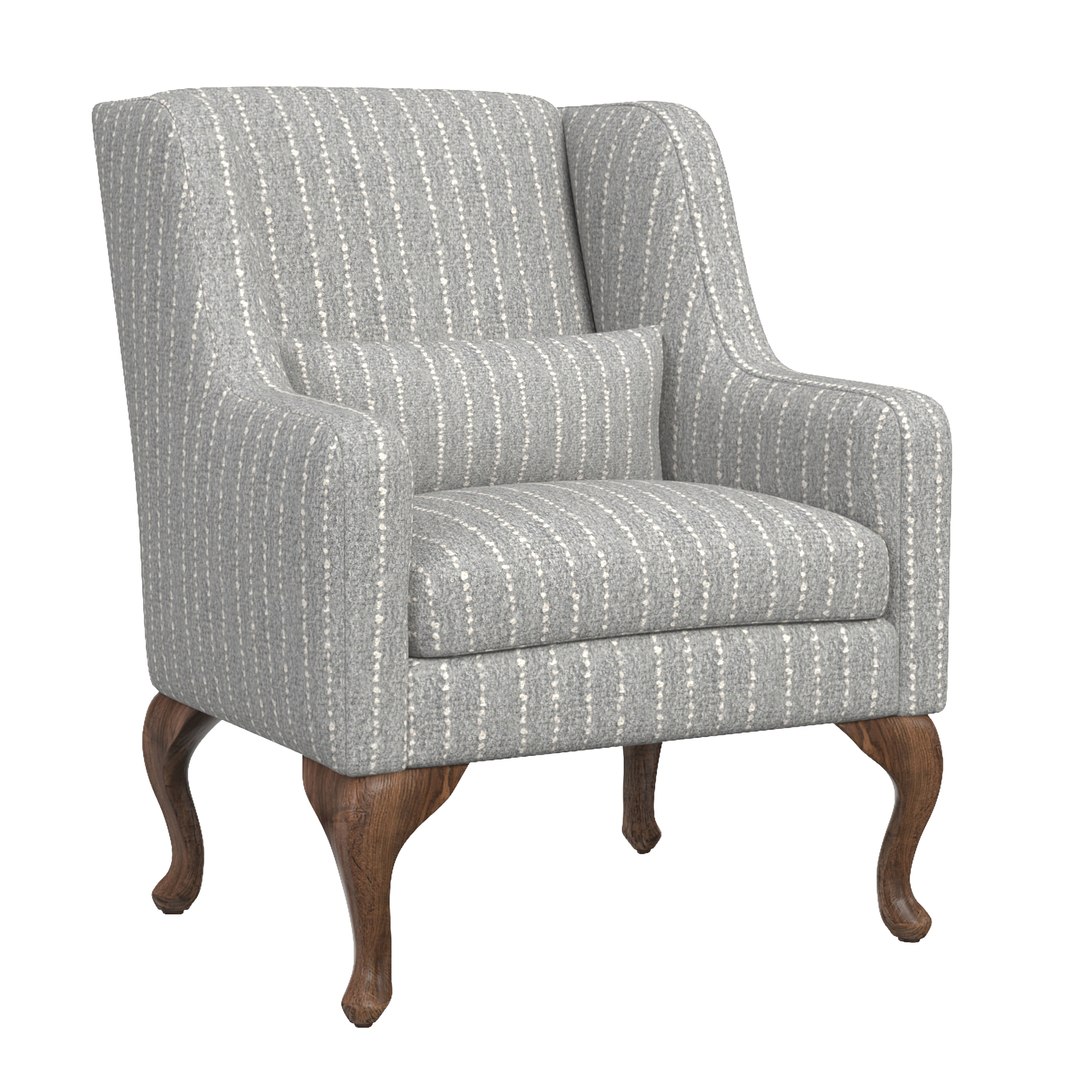Victorian Armchair in Chalk Stripe Alpaca from Rosemary Hallgarten