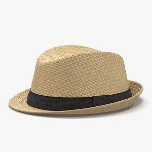 mens straw hat 3d 3ds