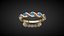 Ruby Emerald Diamond Bracelet 3D Model Luxury Gold Silver Jewelry High Poly Realistic PBR OBJ FBX